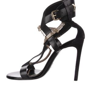 Black Lanvin Leather T-Strap Pump